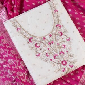 meher pink u cut dress material